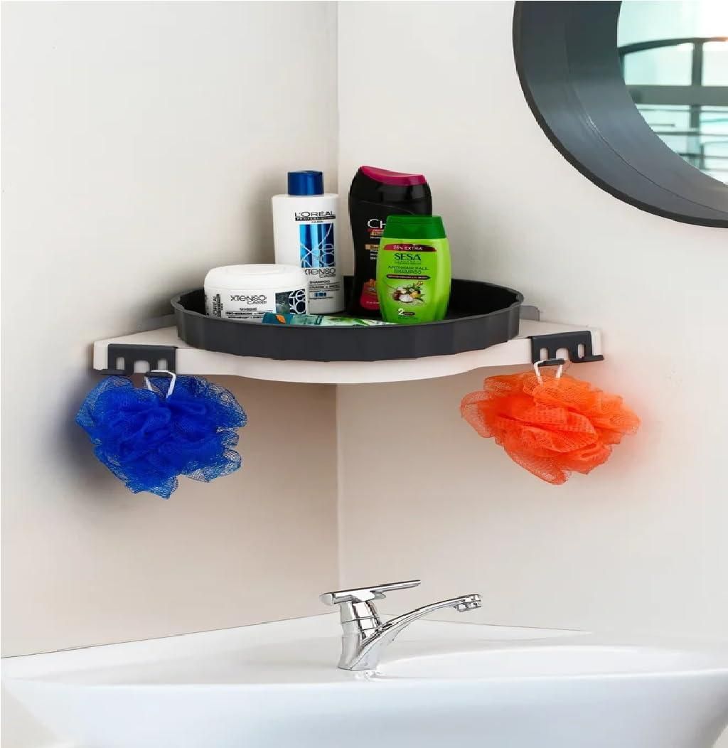 360 Rotating Triangular Corner Shelf - Space-Saving Storage Solution - Eazylife India
