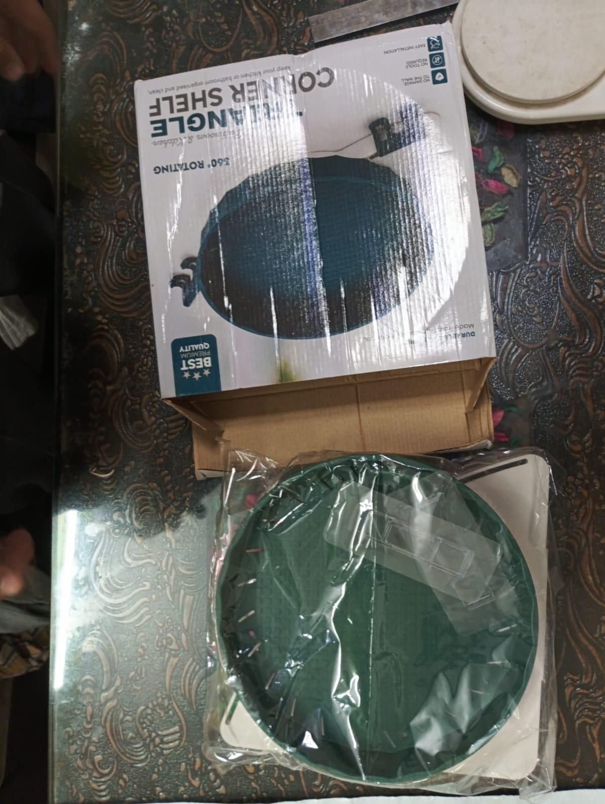 360 Rotating Triangular Corner Shelf - Space-Saving Storage Solution - Eazylife India