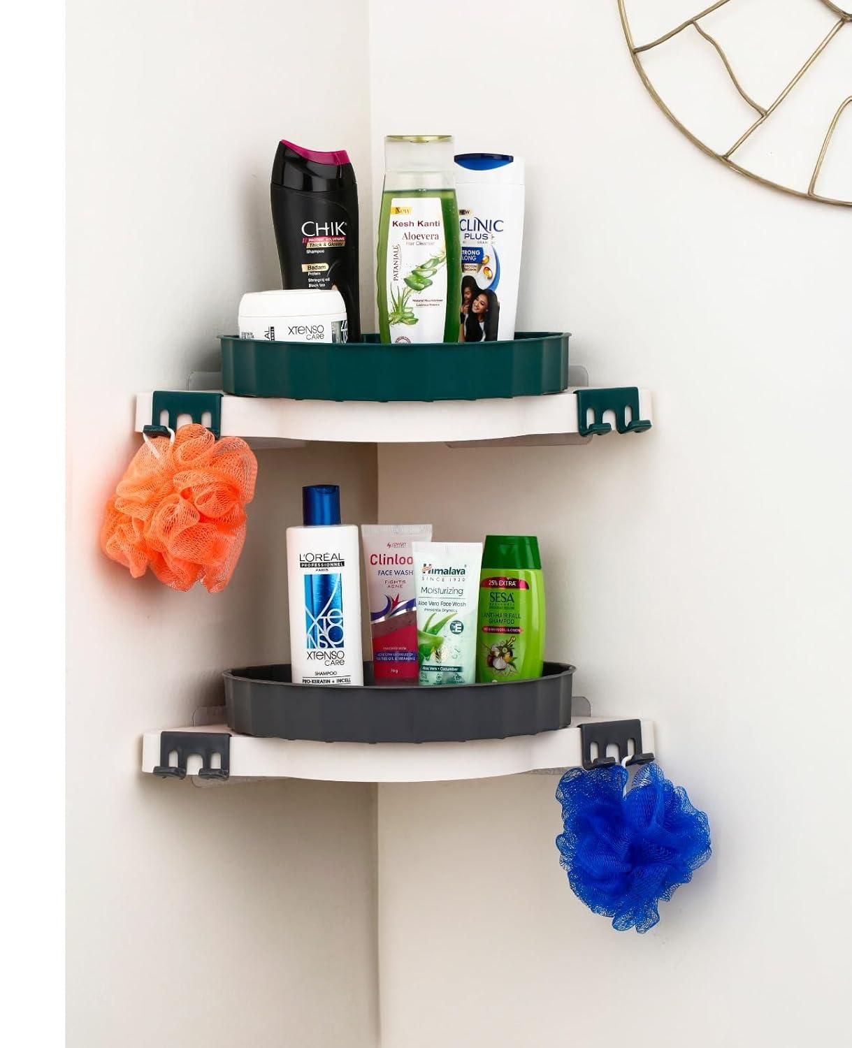 360 Rotating Triangular Corner Shelf - Space-Saving Storage Solution - Eazylife India