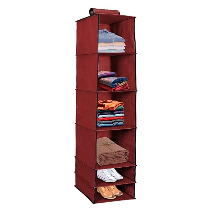 Foldable Hanging Wardrobe Organizer with 6 Shelves - Eazylife India