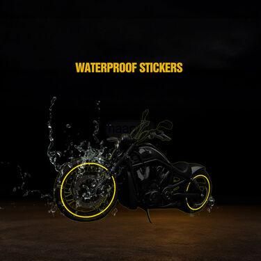 Car Bike Tyre & Body Reflective Stickers (18 stripes of Yellow Colour) - Eazylife India