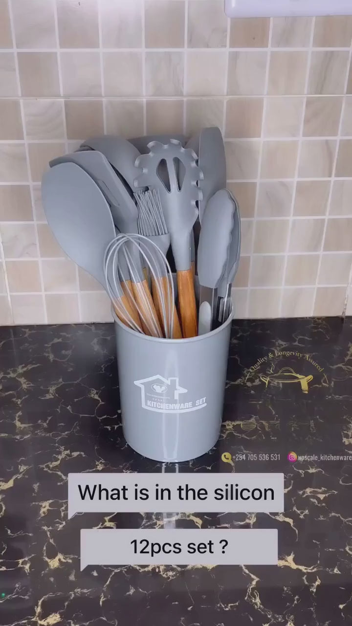 11-Piece Silicone Kitchen Utensil Set with Holder